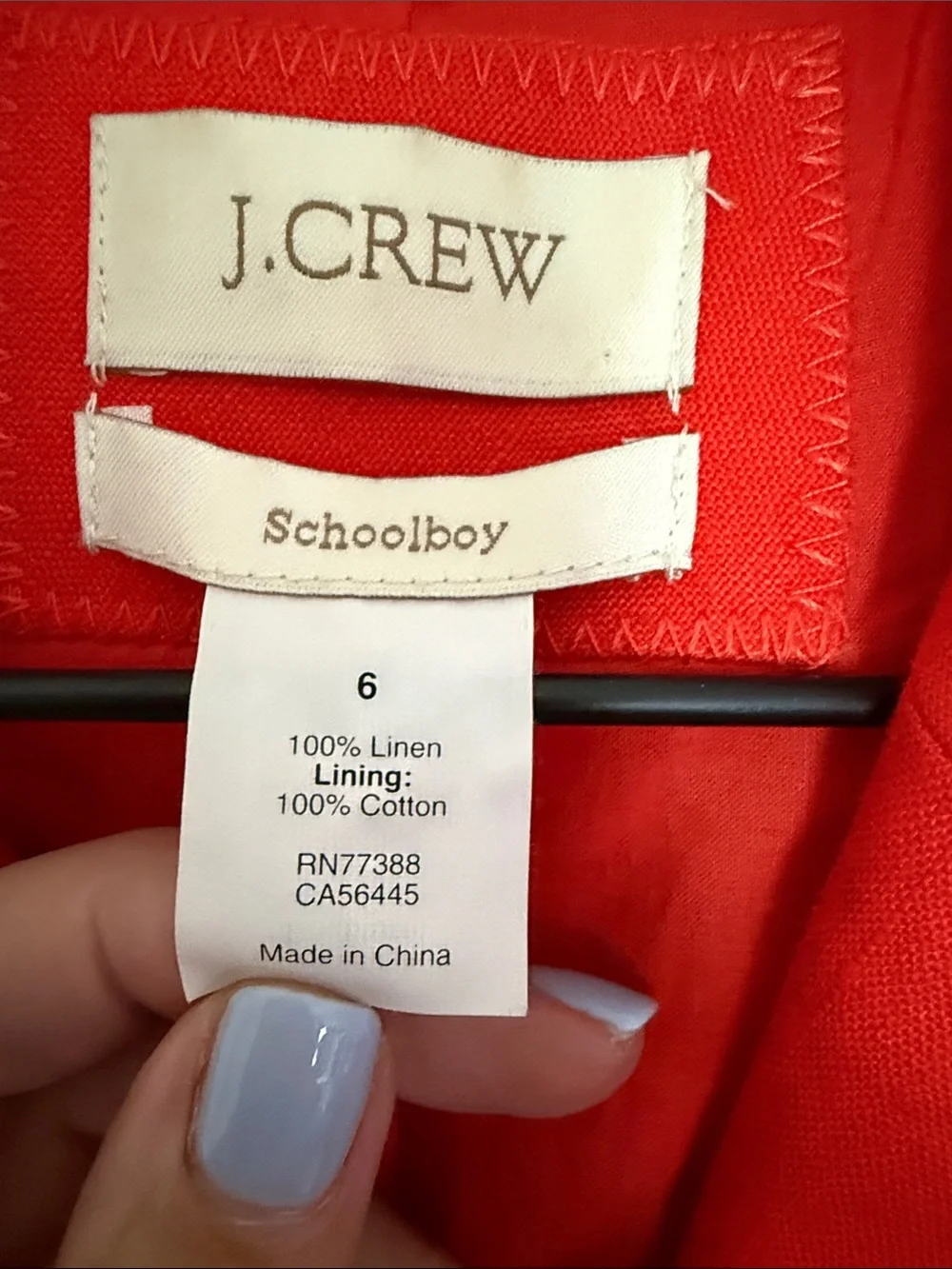 J. Crew Bright Red Single-Breasted Blazer